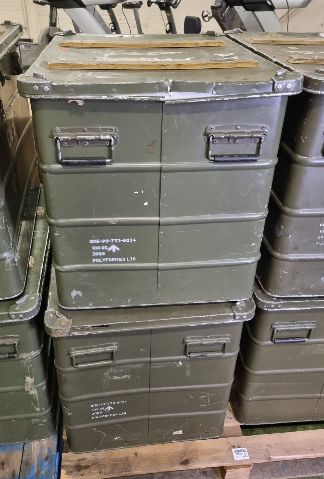 4x Aluminium storage containers - L 790 x W 590 x H 620mm - Image 3 of 7