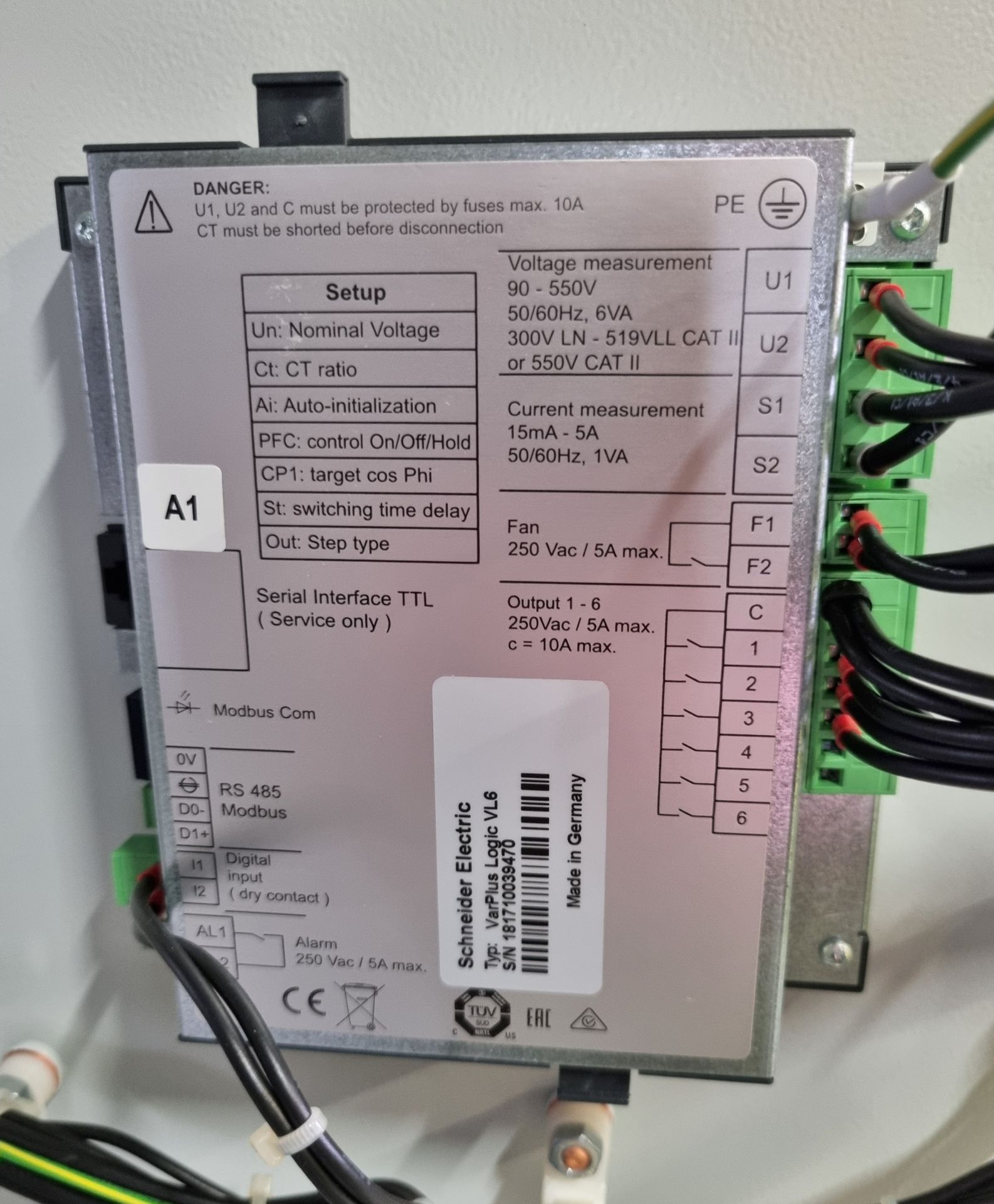 Schneider Electric VarSet VLVAW2N03510AC power factor correction capacitor bank - 400V - unissued - Image 9 of 9