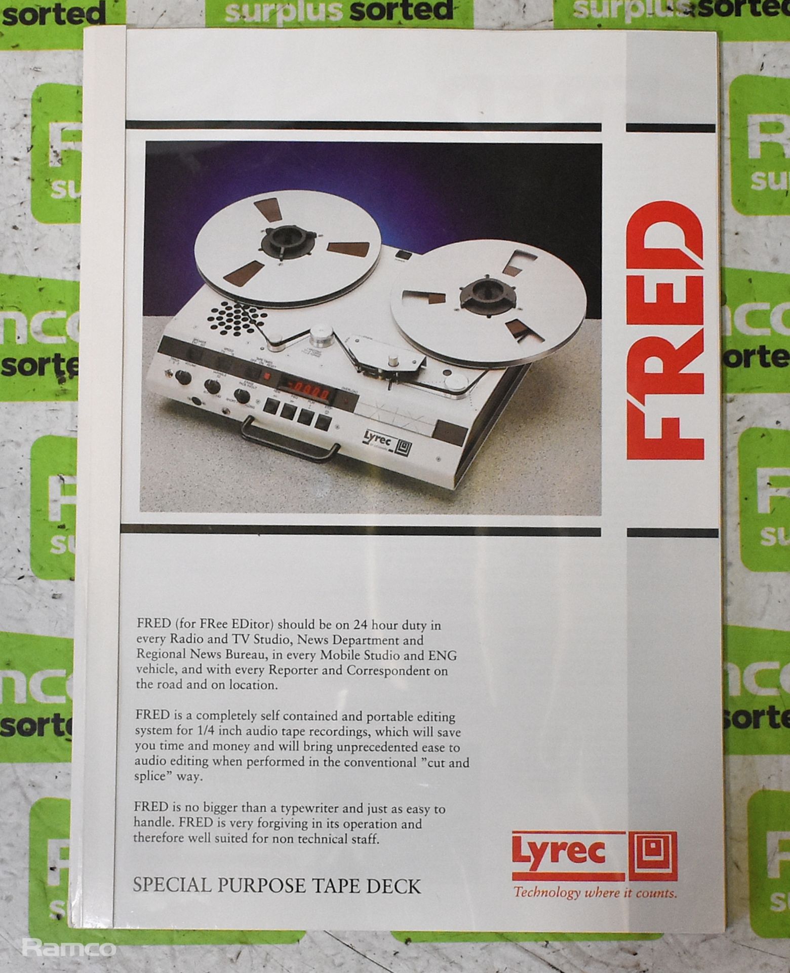 Lyrec FRED portable 1/4 inch audio tape recorder with case - Image 8 of 13