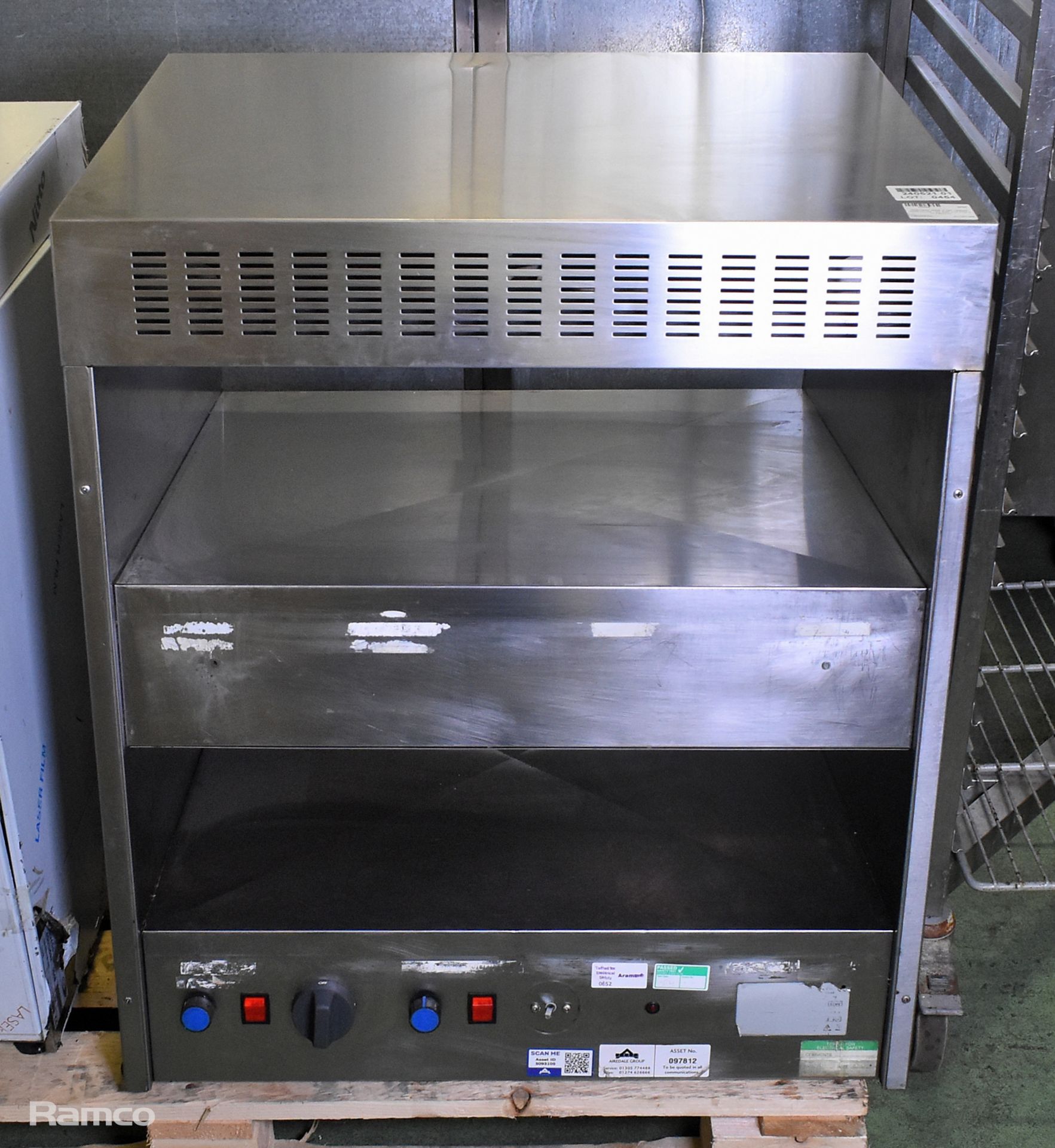 Stainless steel 2 tier heated food chute - W 700 x D 770 x H 780mm