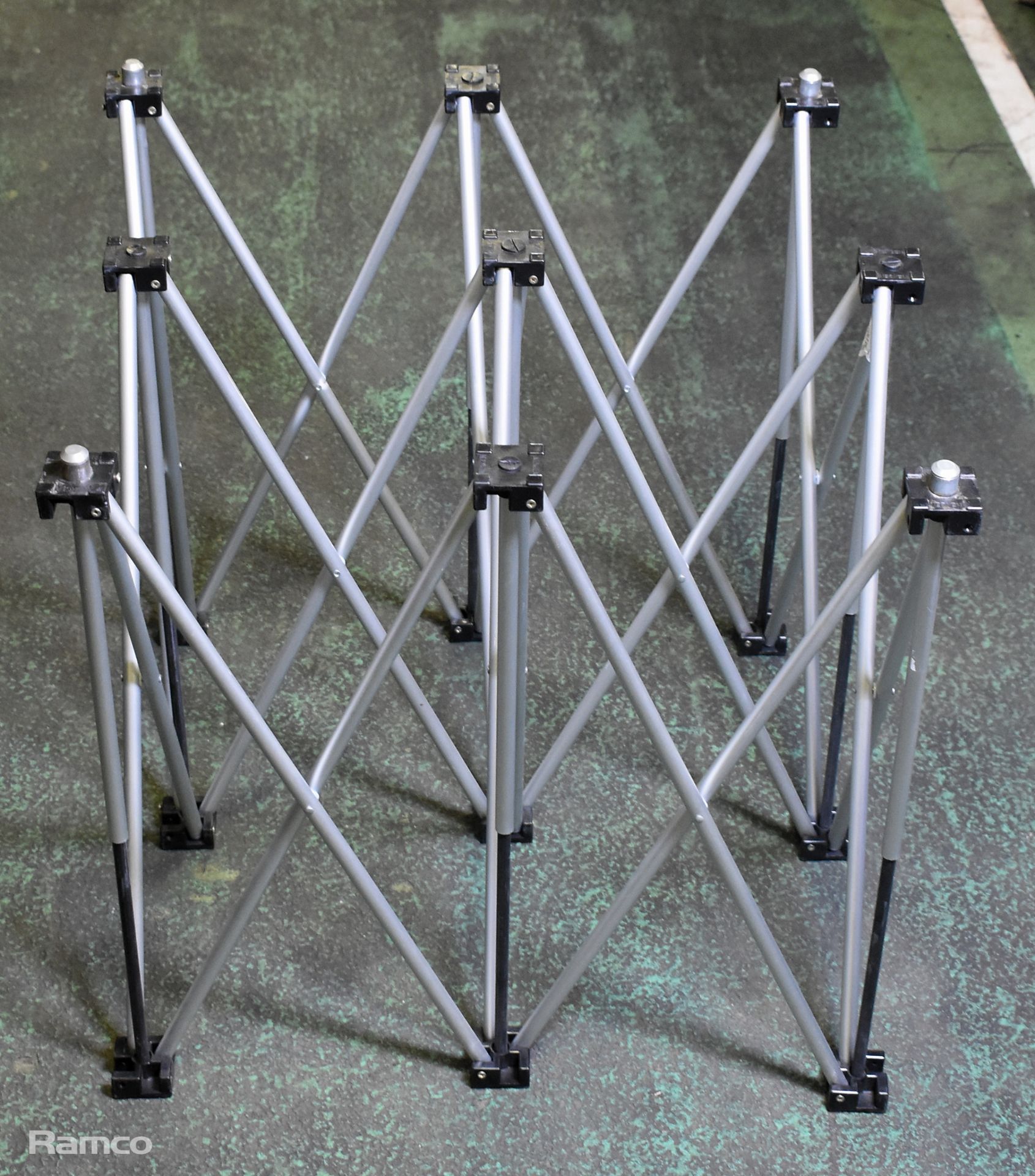 Nexgen Staging - 16 of 1m x 1m stage tops, 19x 300mm concertina riser, includes joining plates - Image 11 of 15