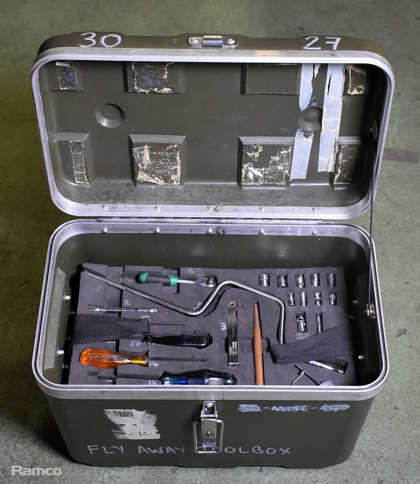 Multiple piece tool kit in foam trays - spanners, screwdrivers, hammers, pliers - Image 9 of 15