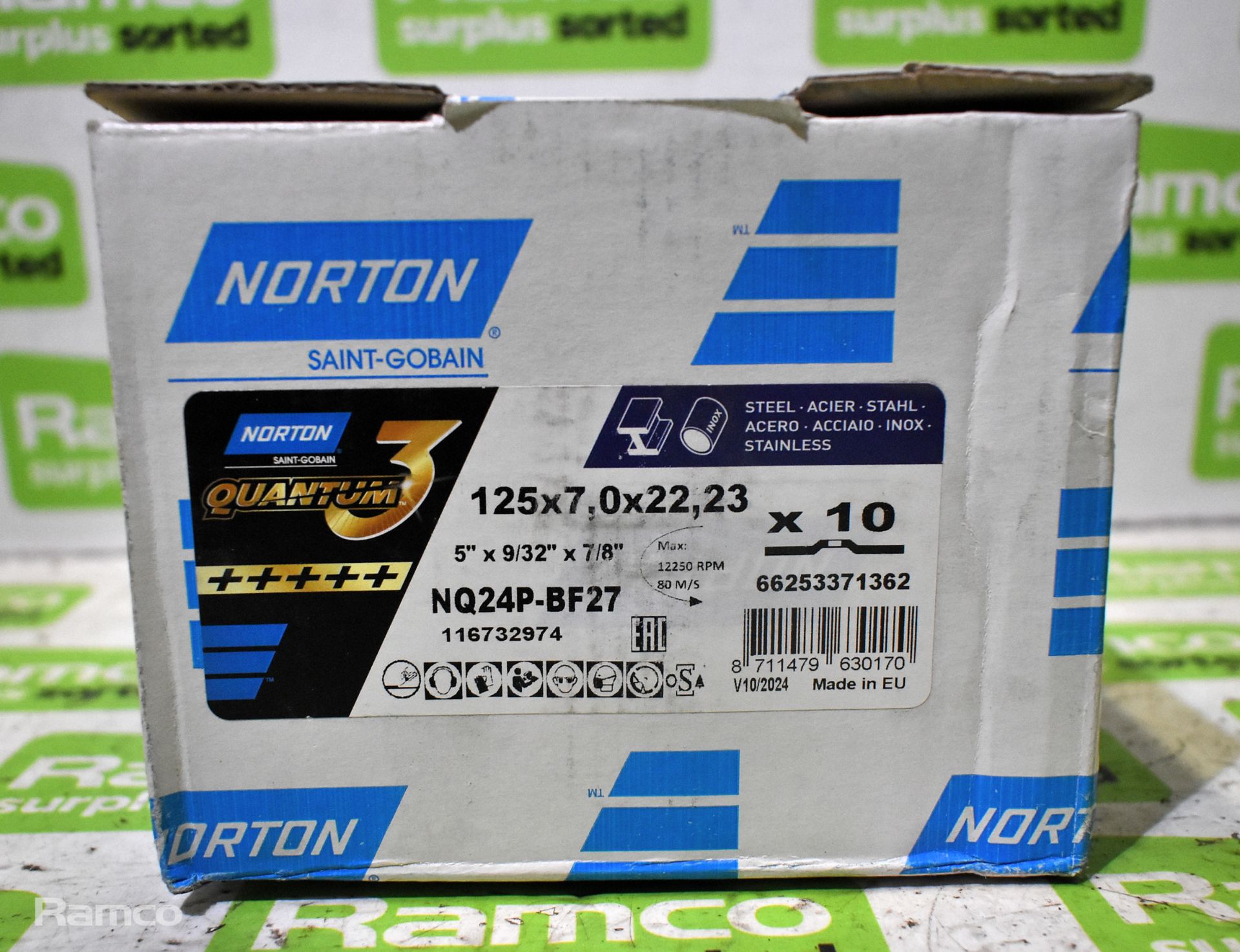 16x boxes of Norton Quantum 3 grinding wheels - 125 x 7.0 x 22.23 - approx 10 wheels per box - Bild 5 aus 6