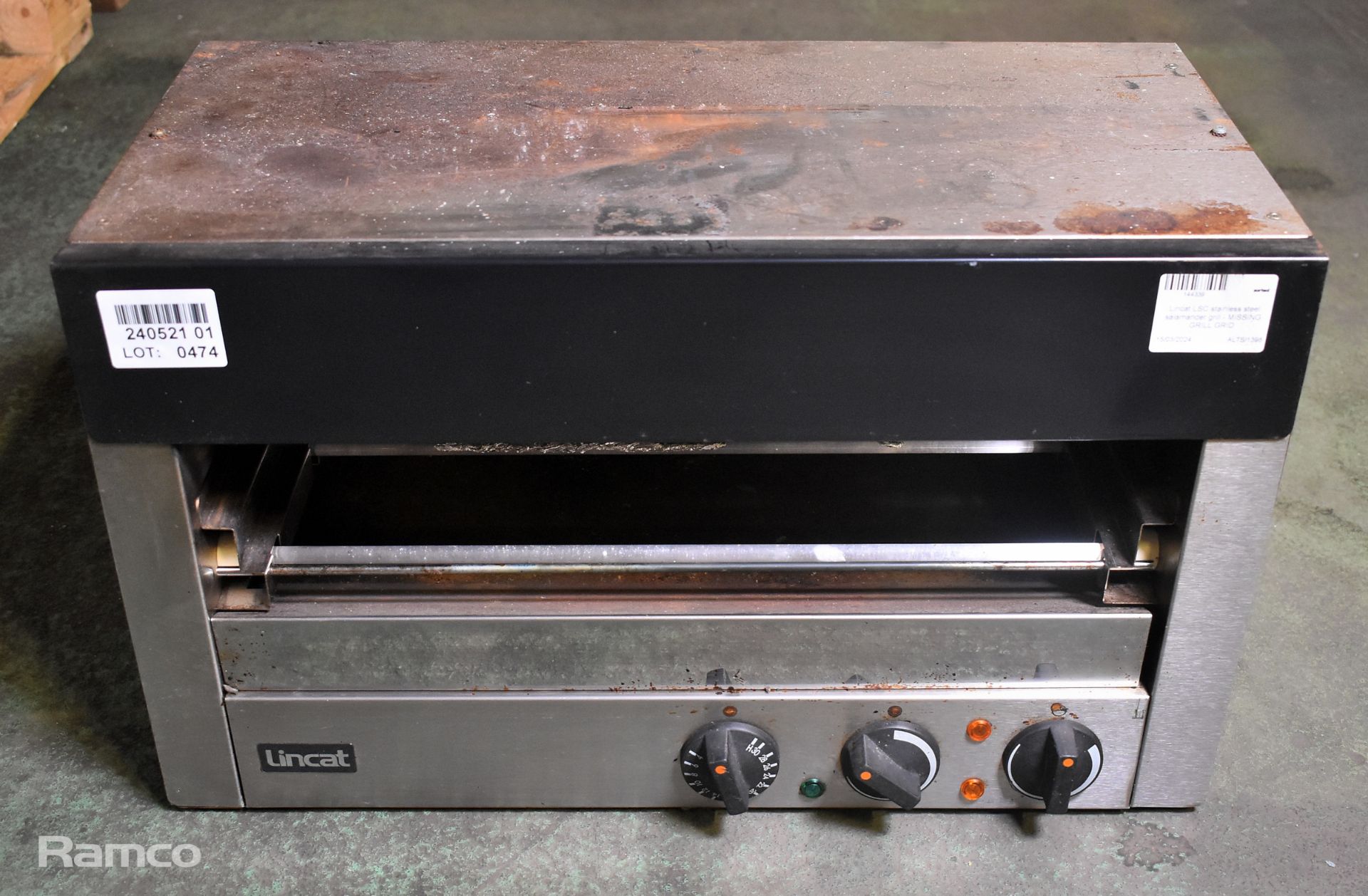 Lincat LSC stainless steel salamander grill - MISSING GRILL GRID