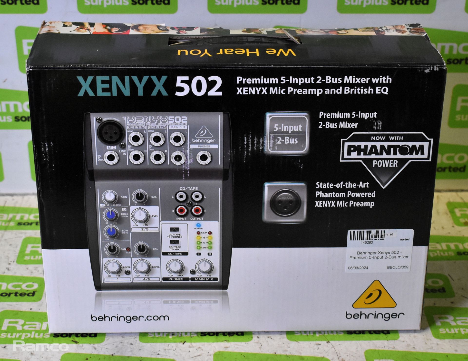 Behringer Xenyx 502 - Premium 5-Input 2-Bus mixer - Image 6 of 6