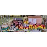 Workshop equipment and consumables - drill bits, skin pins, sandpaper belts, marker tags,