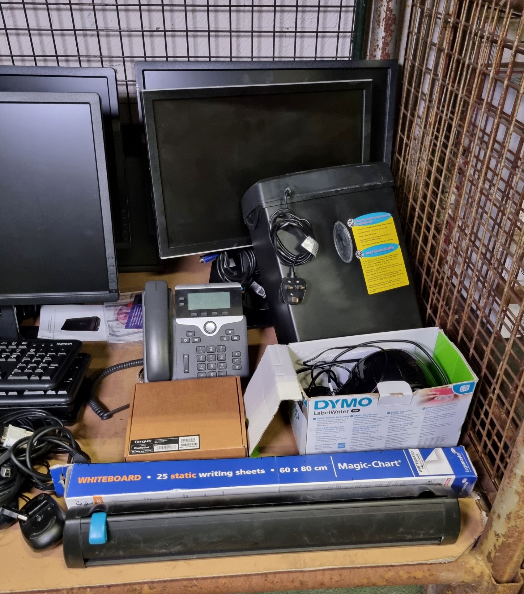 Office equipment - Dell PC monitors, keyboards & mouse, Dymo label printer, paper slicer, shredder - Image 3 of 7