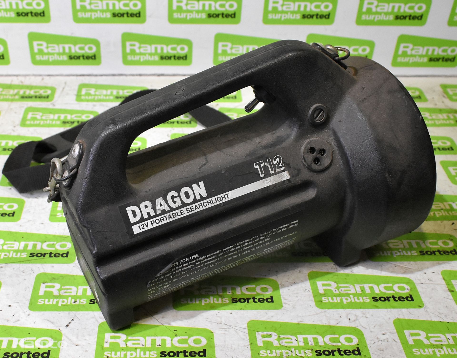 4x Dragon T12 50W portable searchlights, 2x Dragon T12 mains battery chargers - Image 6 of 9
