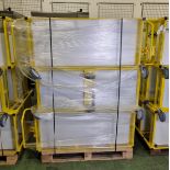 3x Yellow 3-tier general use trolleys - W 1440 x D 550 x H 1150mm