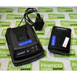 FIMAP E-Spray YLD01-20V2A Li-ion battery charger and YLD02 - 18V 2AH battery