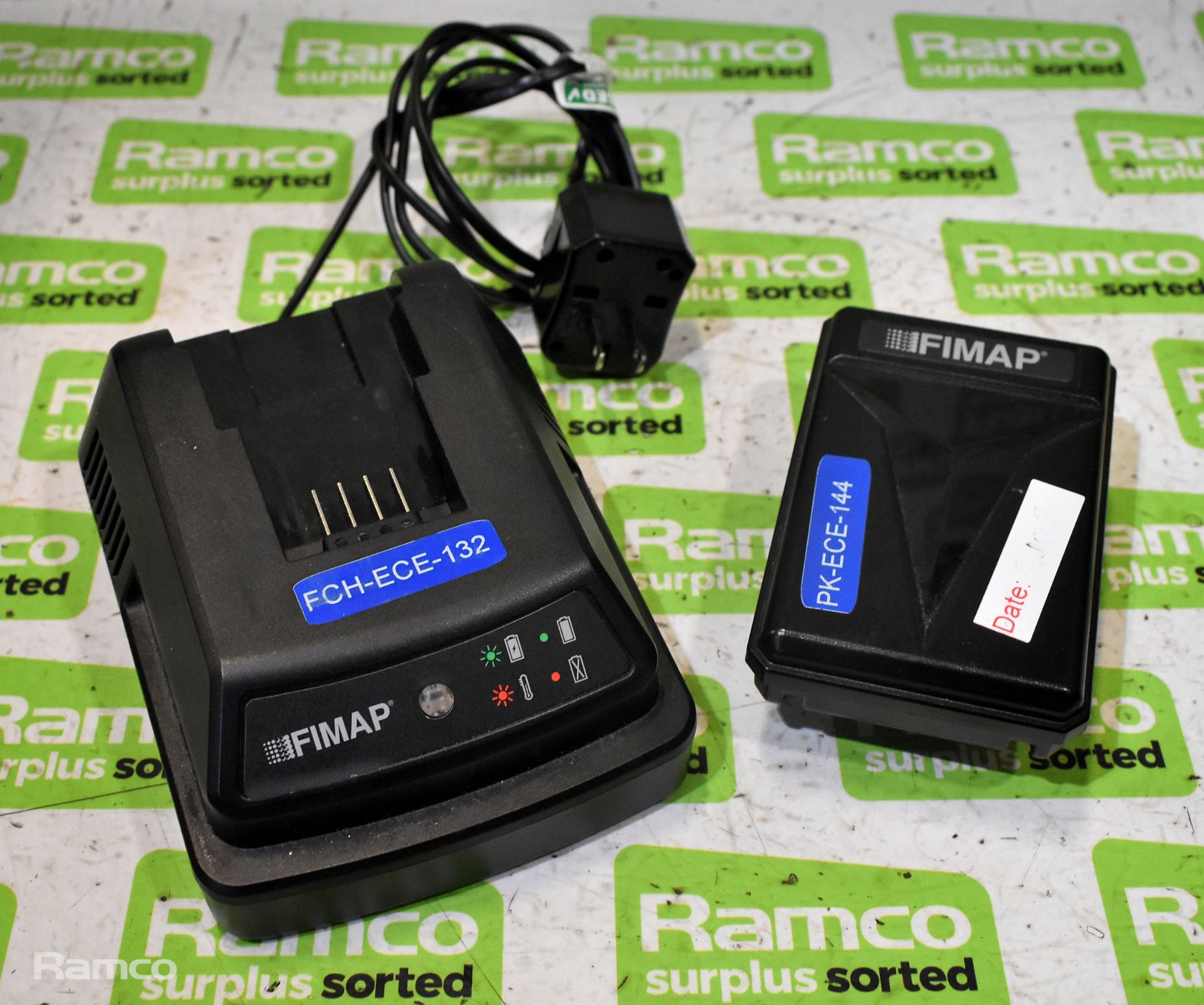 FIMAP E-Spray YLD01-20V2A Li-ion battery charger and YLD02 - 18V 2AH battery