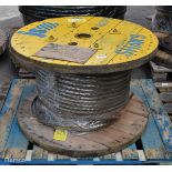 24mm 6 strand galvanised steel wire rope reel - approx weight: 300kg