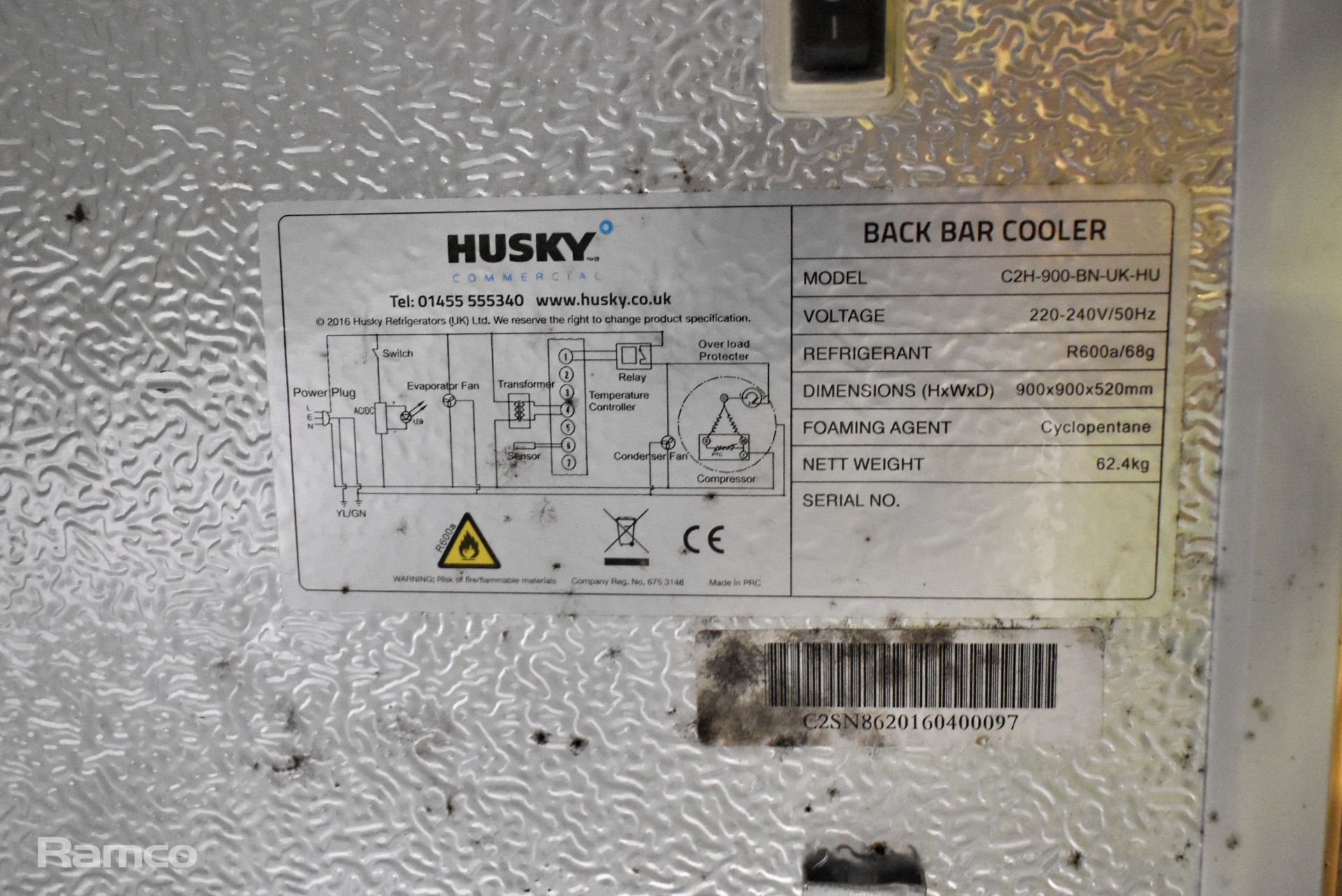 3x Husky C2H-900-BN-UK-HU double door bottle coolers - 2x have missing centrepieces - Image 8 of 12