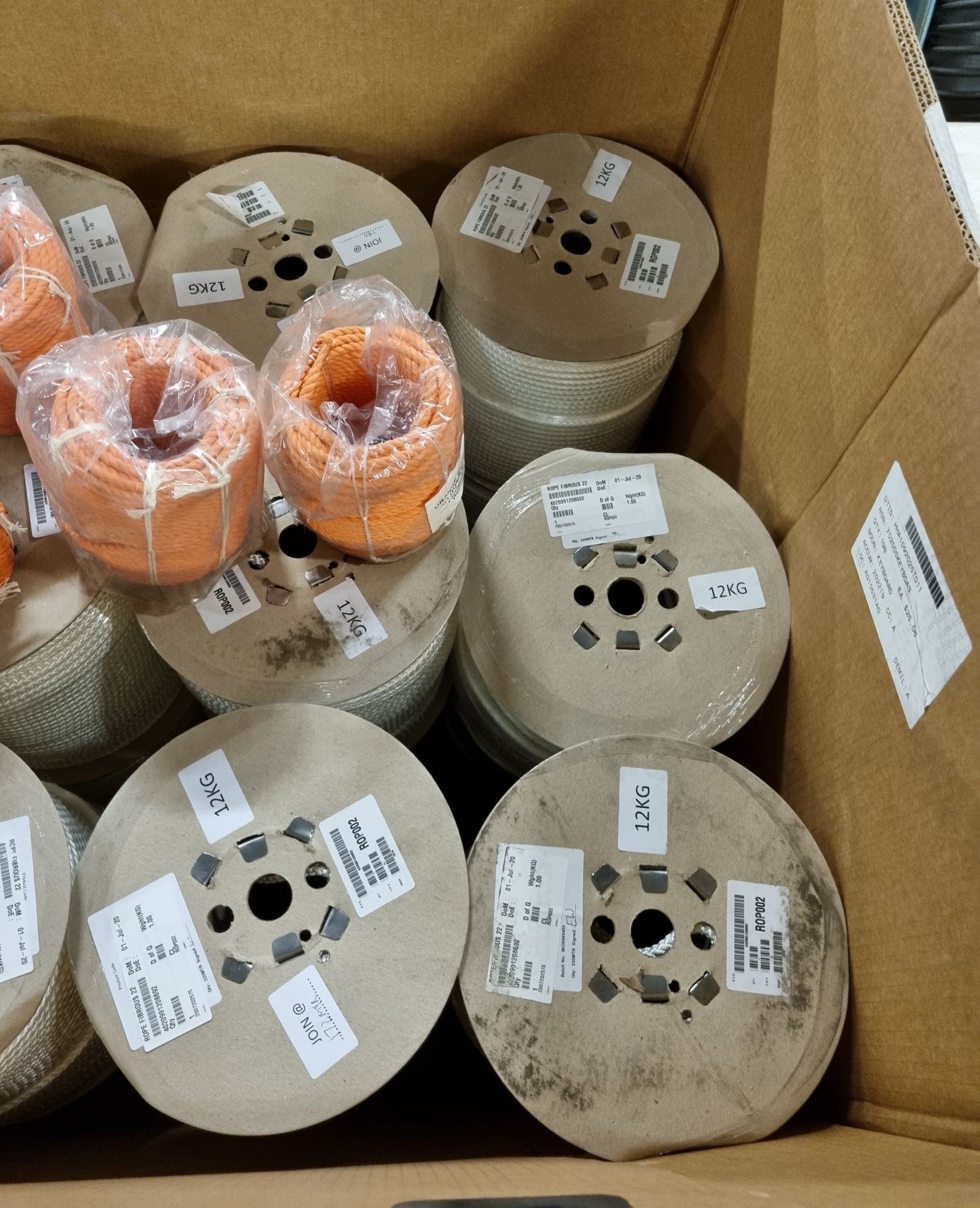 23x reels of white Poly fibrous rope - 22m x 9m, 4x reels of orange buoyant rope - 50 yards - Image 2 of 7