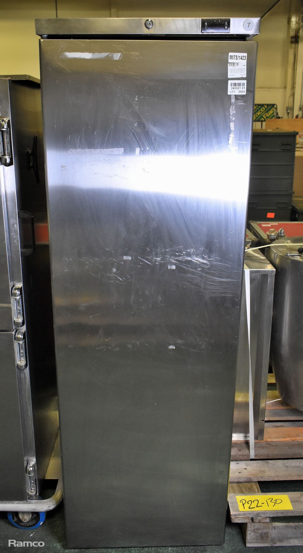 Foster HR410 stainless steel single door upright fridge - W 600 x D 660 x H 1860mm