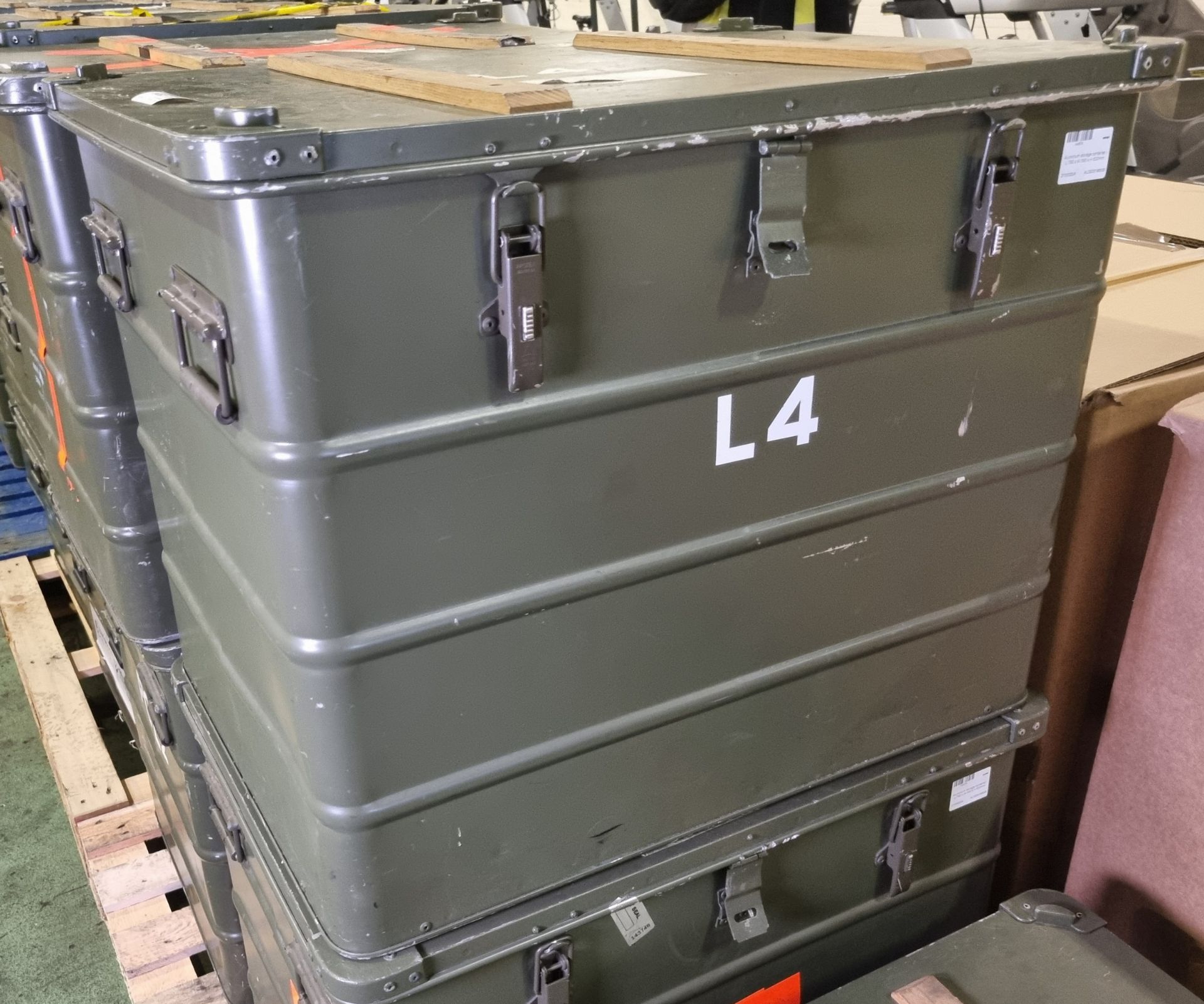 2x Aluminium storage containers - L 790 x W 590 x H 620mm - Image 3 of 6