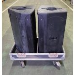 2x HK Contour Series CT 112 speakers in flight case - FOH & monitor speakers