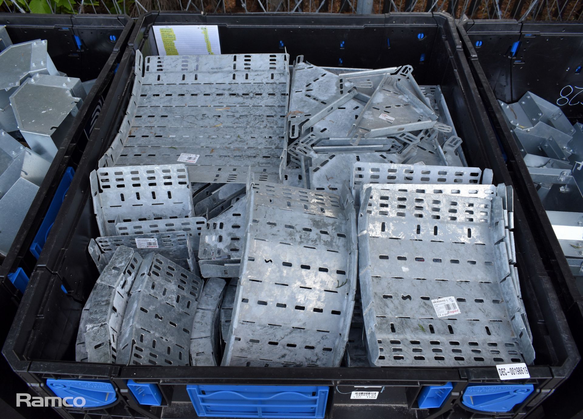 Legrand galvanised metal cable trays - approx 300kg (Plastic tote not included)