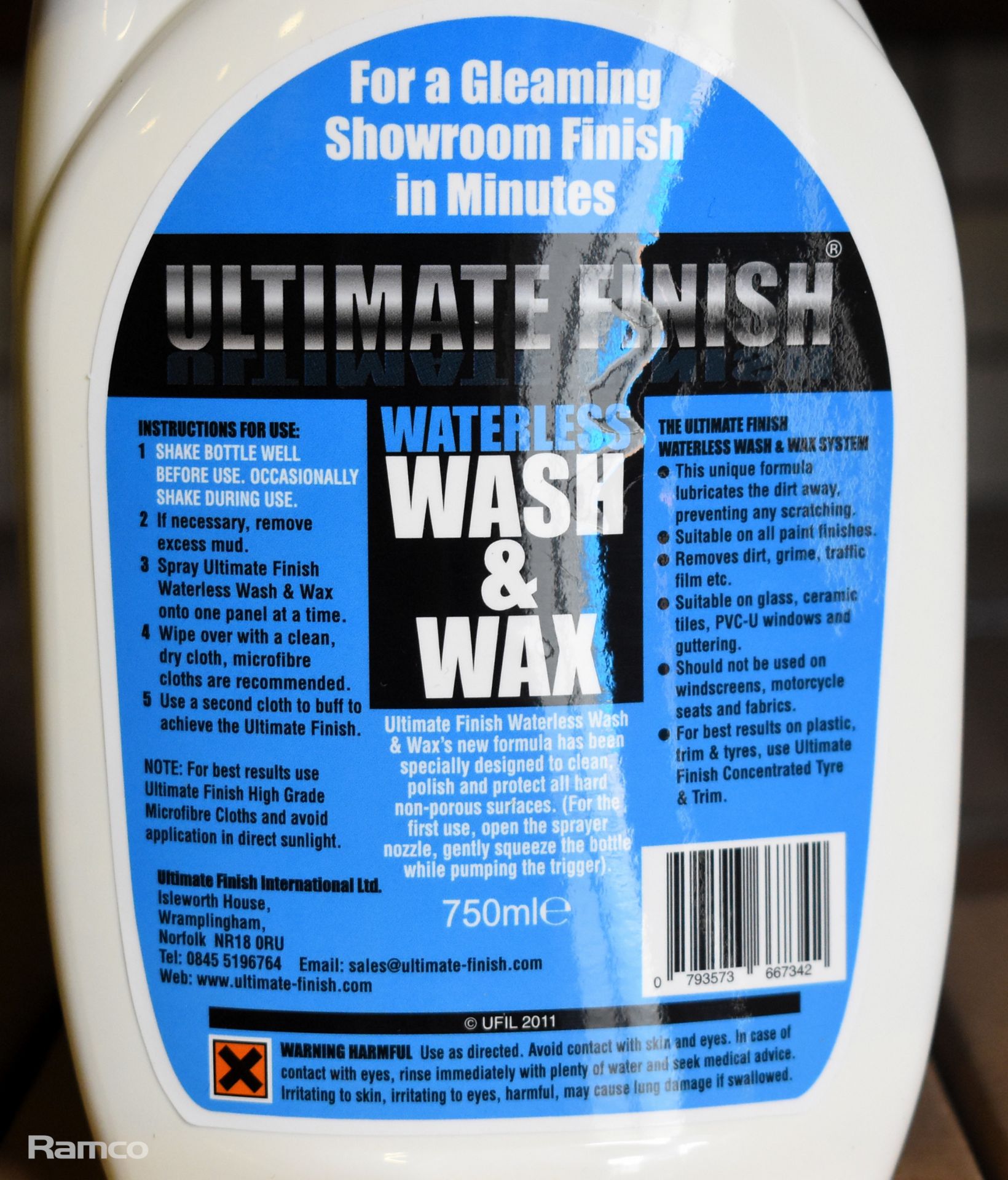 49x Ultimate Finish waterless wash & wax 4 packs (4x 750ml spray bottles & 4x microfibre cloths) - Image 4 of 5