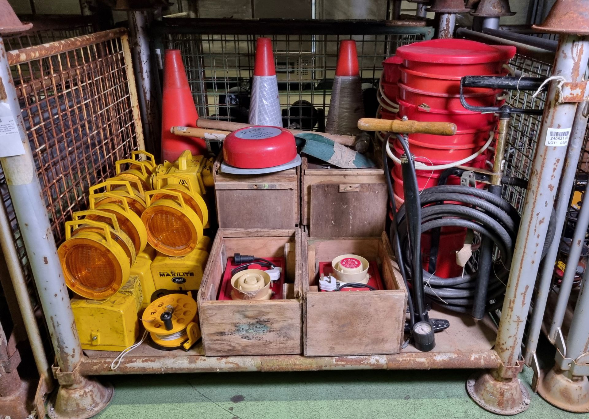 Fire & rescue equipment - fire bells, fire buckets, traffic cones, hazard lights, winder reel