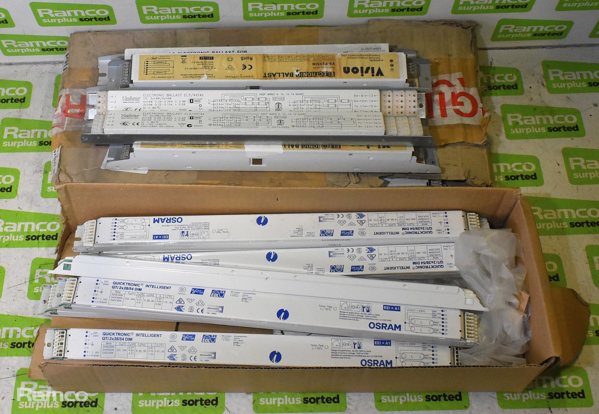 Assorted electronic ballasts - Philips, Vision, Quicktronic OSRAM and 3AAA