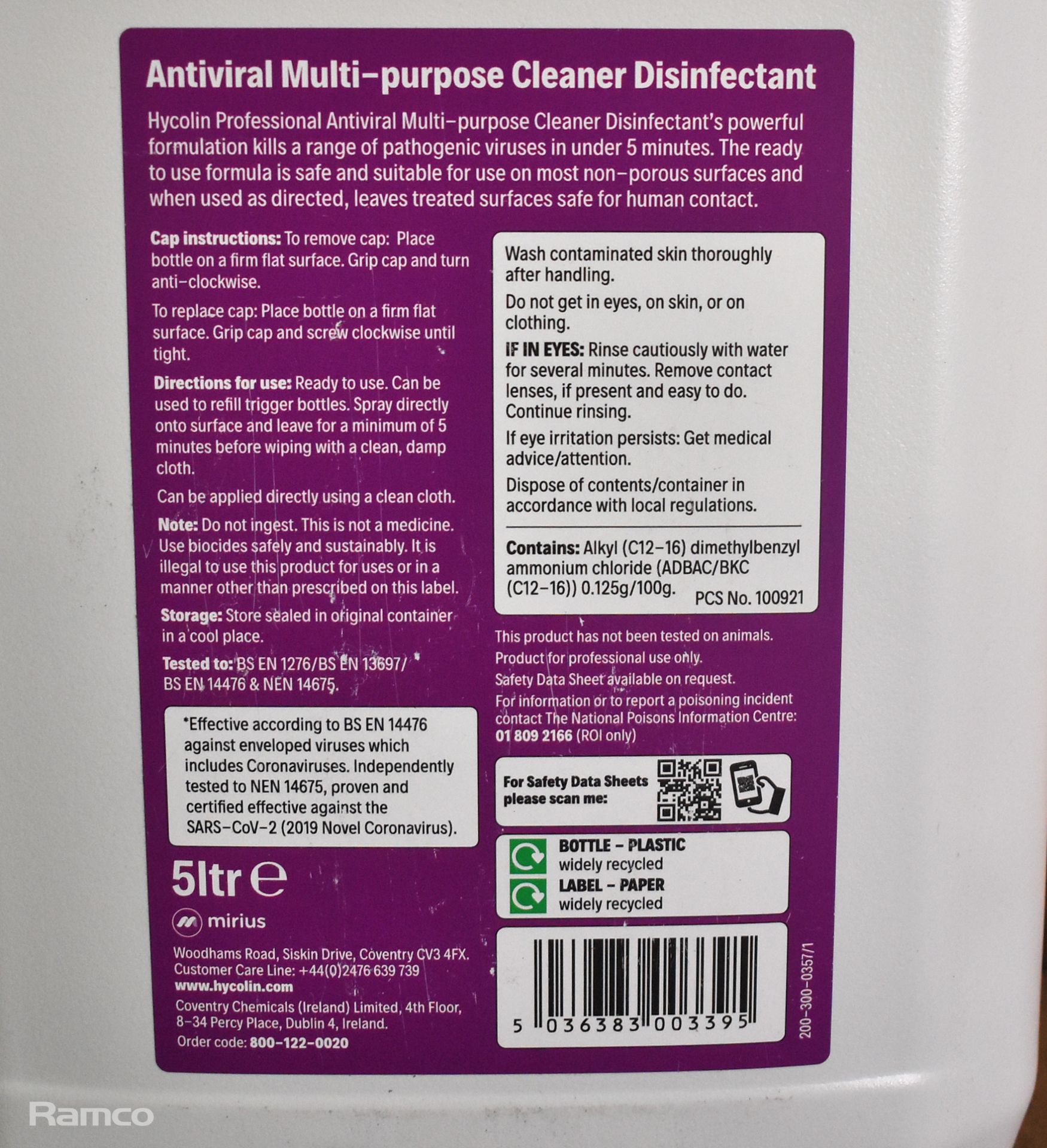 Multi-purpose cleaner disinfectant 5ltr and hand sprays, fabric refresher spray, empty hand sprayer - Image 4 of 11