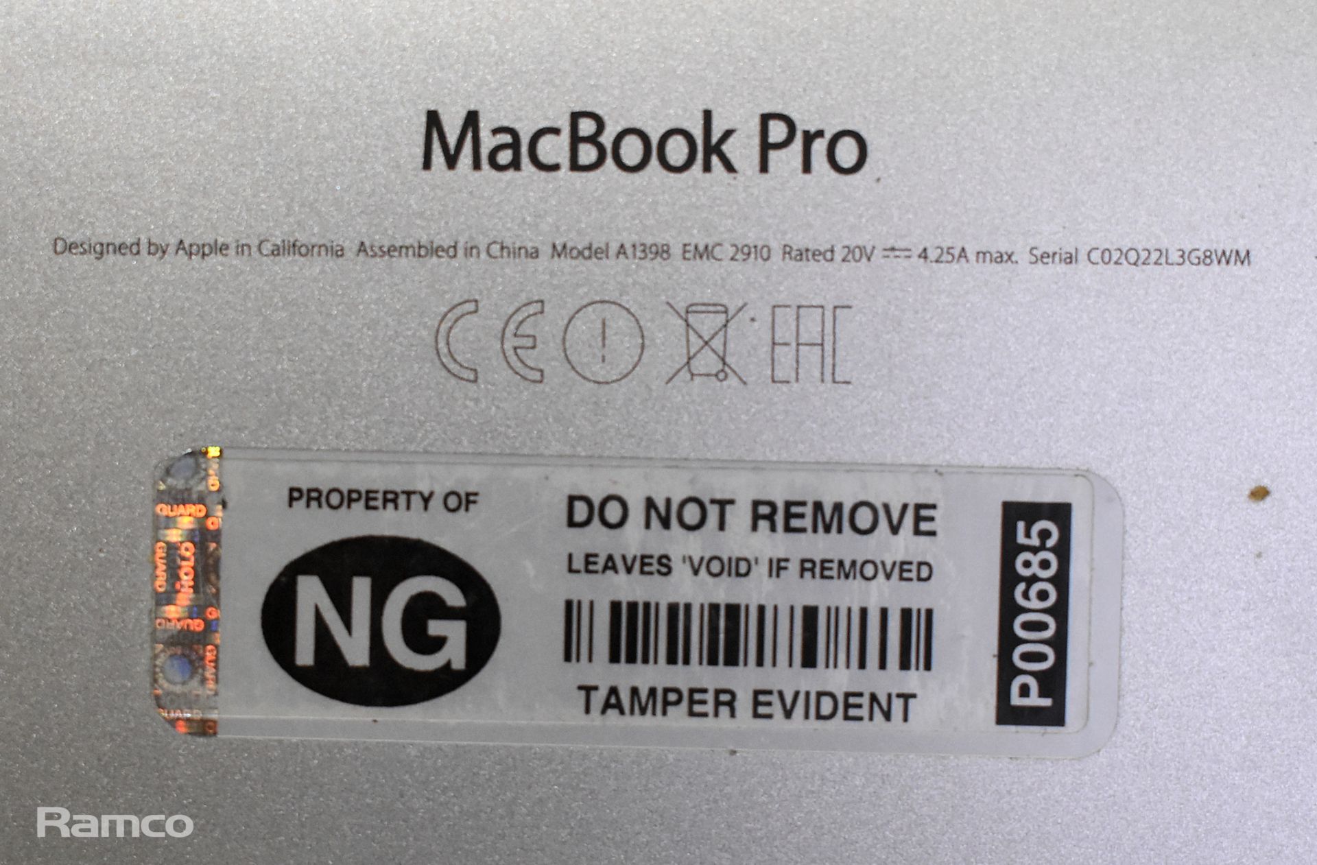 2x Apple Macbook Pros - 15 inch - A1398 - 2015 - see description - Image 4 of 7