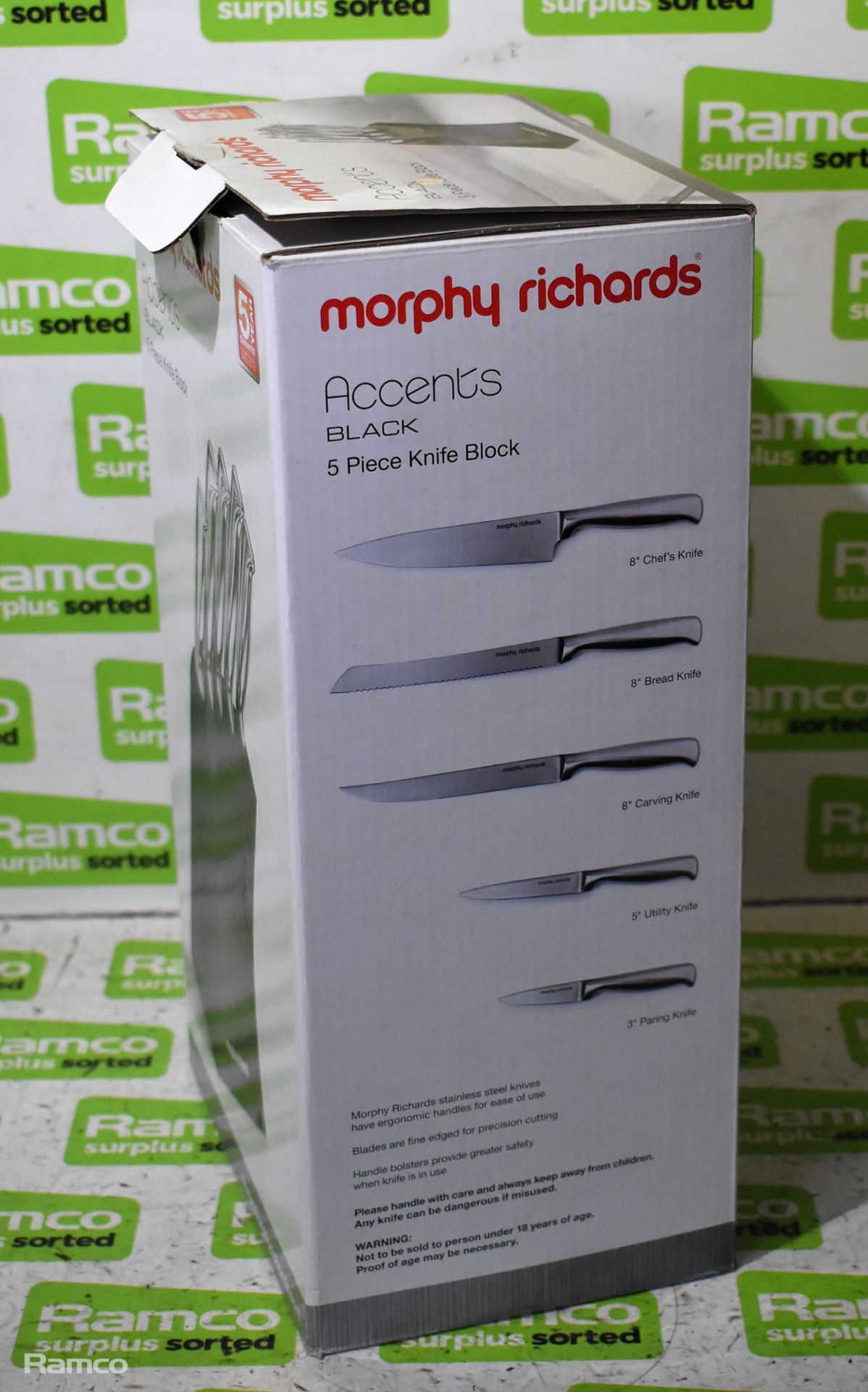 Morphy Richards Accents 5 piece knife block set - age 18+ bidders only - Image 6 of 6