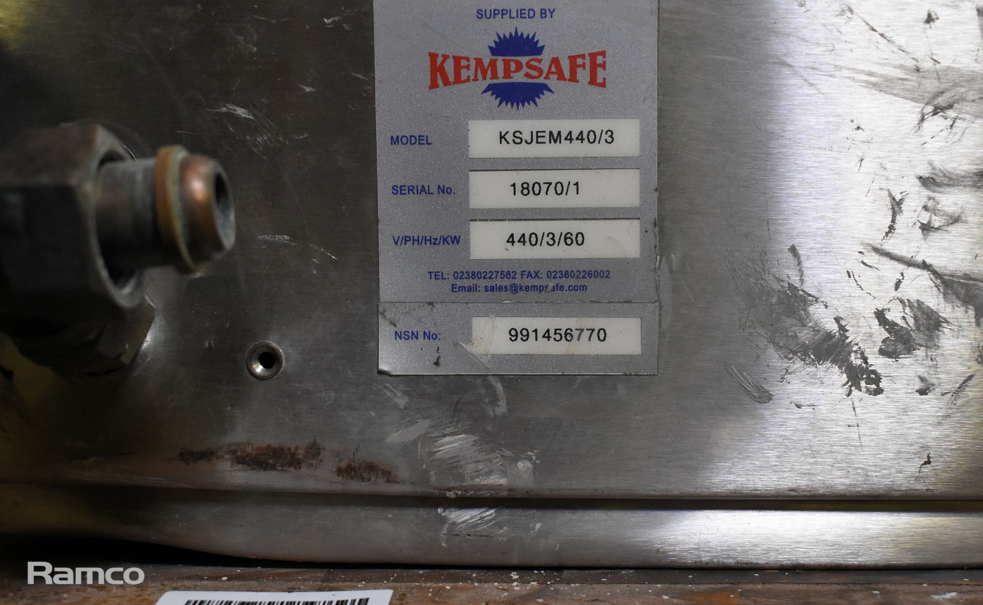 2x Kempsafe KSJEM440/3 stainless steel continuous water boiler/heaters - 440V - 3ph - 60Hz - Image 4 of 8