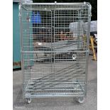Mobile metal cage trolley - W 1200 x D 830 x H 1855mm