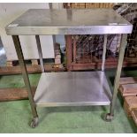 Stainless steel mobile table - L 750 x W 600 x H 910mm