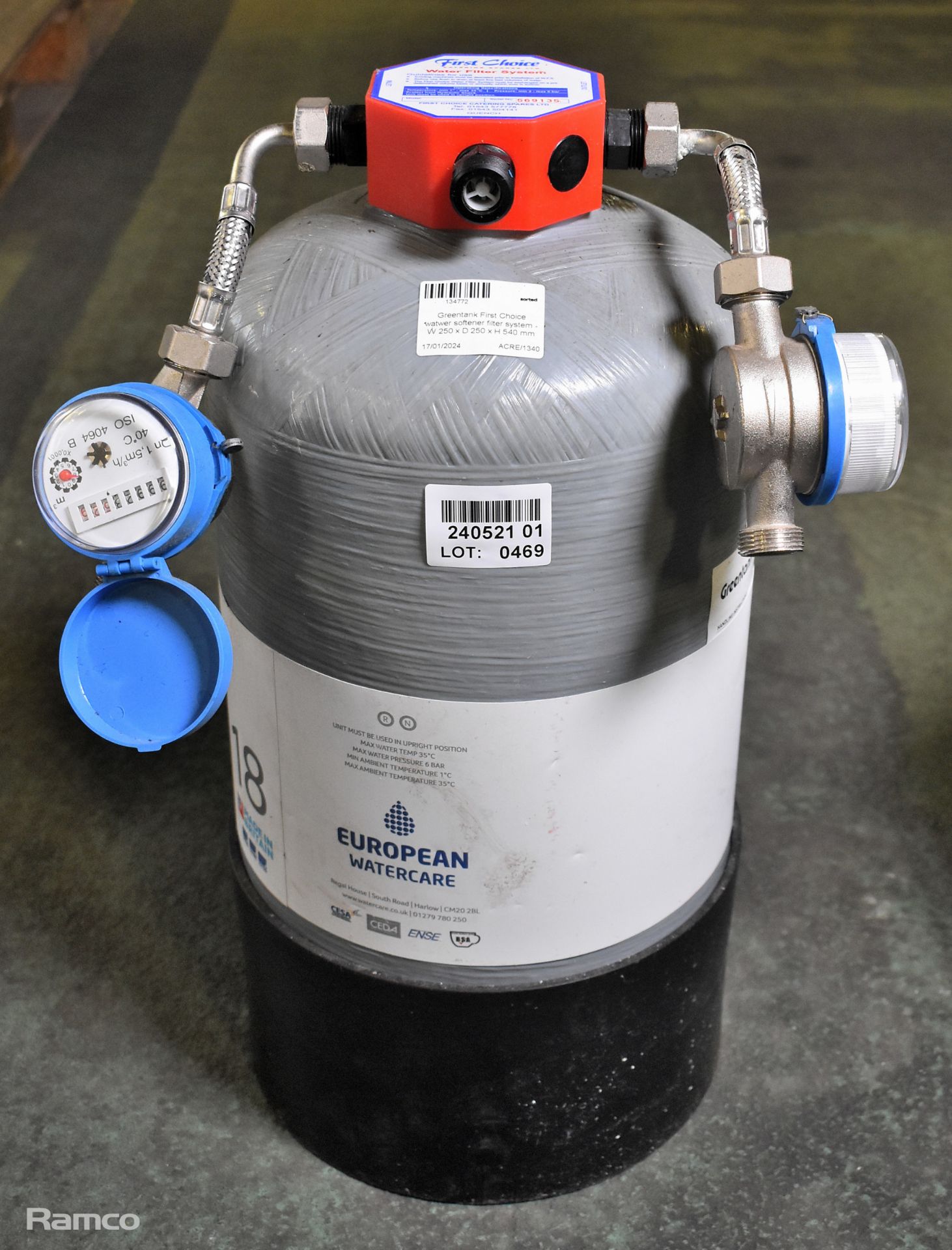 Greentank First Choice water softener filter system - W 250 x D 250 x H 540mm