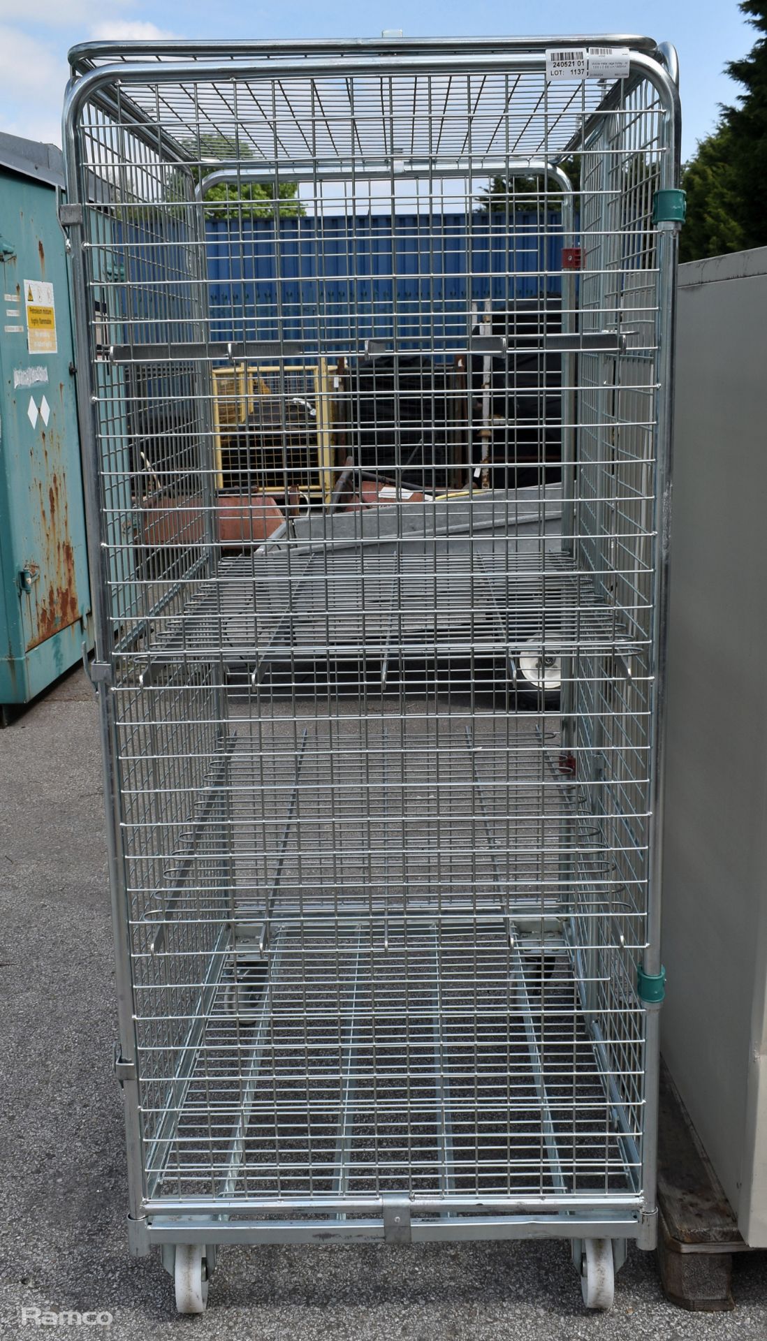 Mobile metal cage trolley - W 1200 x D 830 x H 1855mm - Image 3 of 4