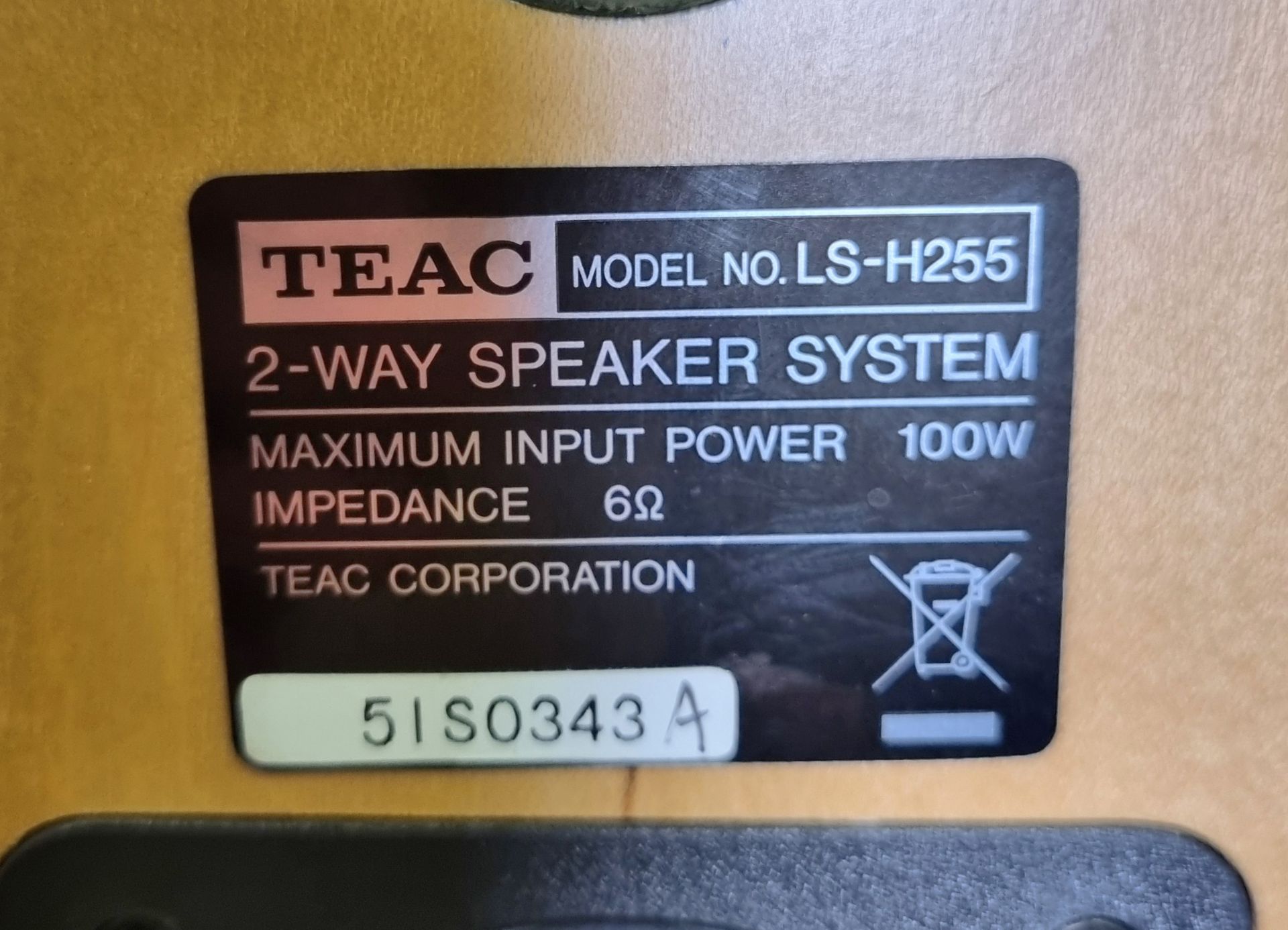 20x TEAC LS-H255 2-Way speakers - 100W - Image 4 of 4