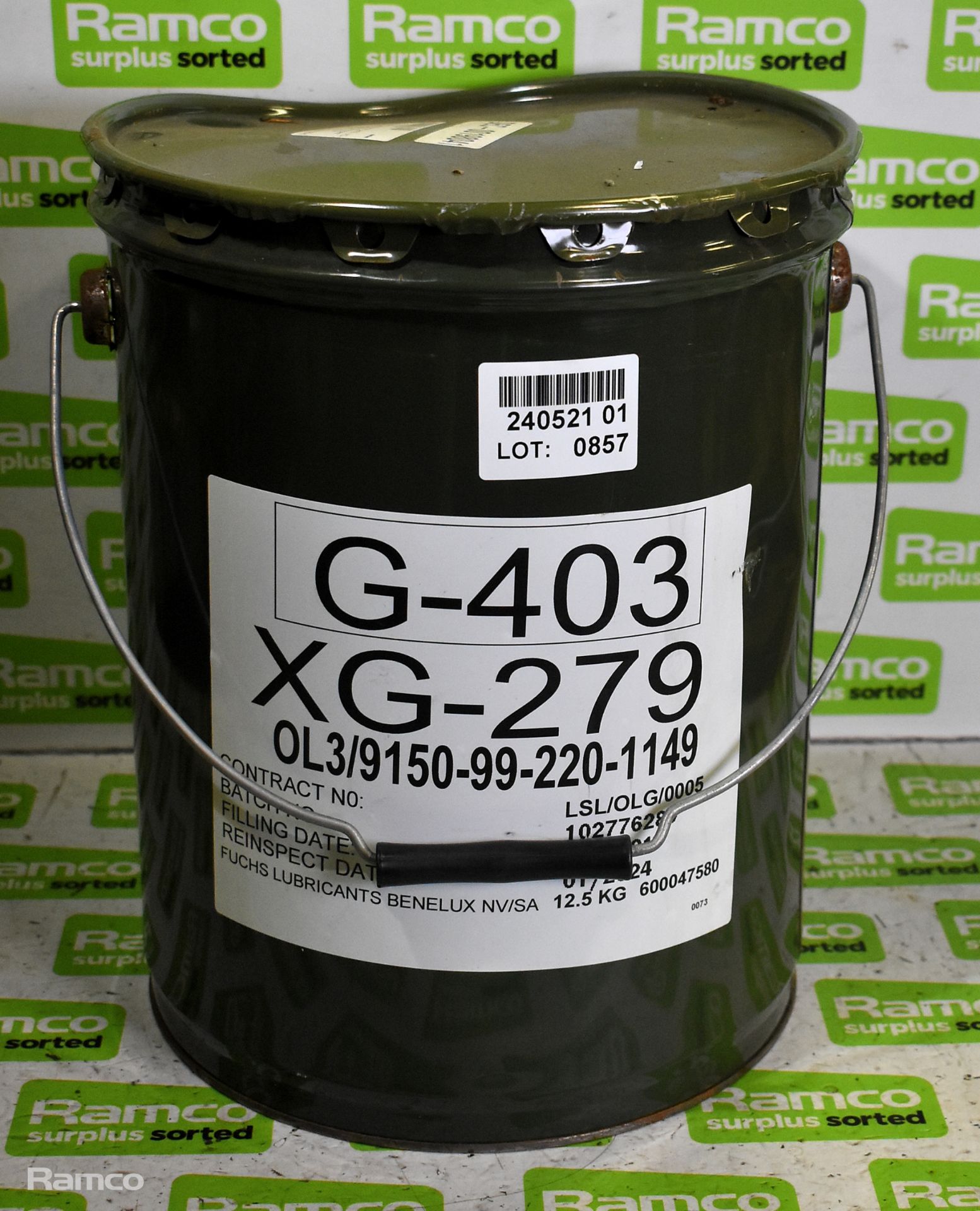 Fuchs Lubricants G-403 - XG-279 grease - reinspect date 01/2024 - NOT FOR EXPORT