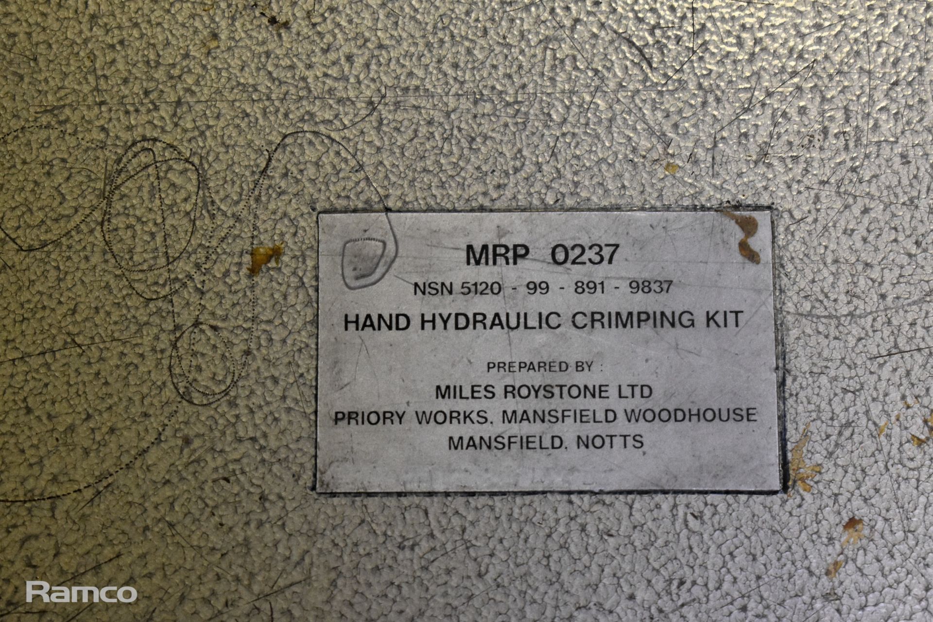 2x Glenair MRP0237 hand hydraulic crimping tool kits - 1 kit incomplete - Bild 12 aus 12