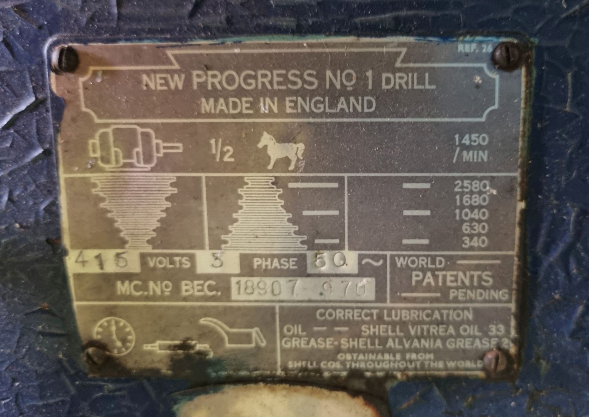 New Progress No.1 pillar drill - 415V - 3ph - Image 6 of 10