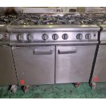 Falcon G3101 stainless steel 6 burner gas oven range - W 900 x D 900 x H 940mm