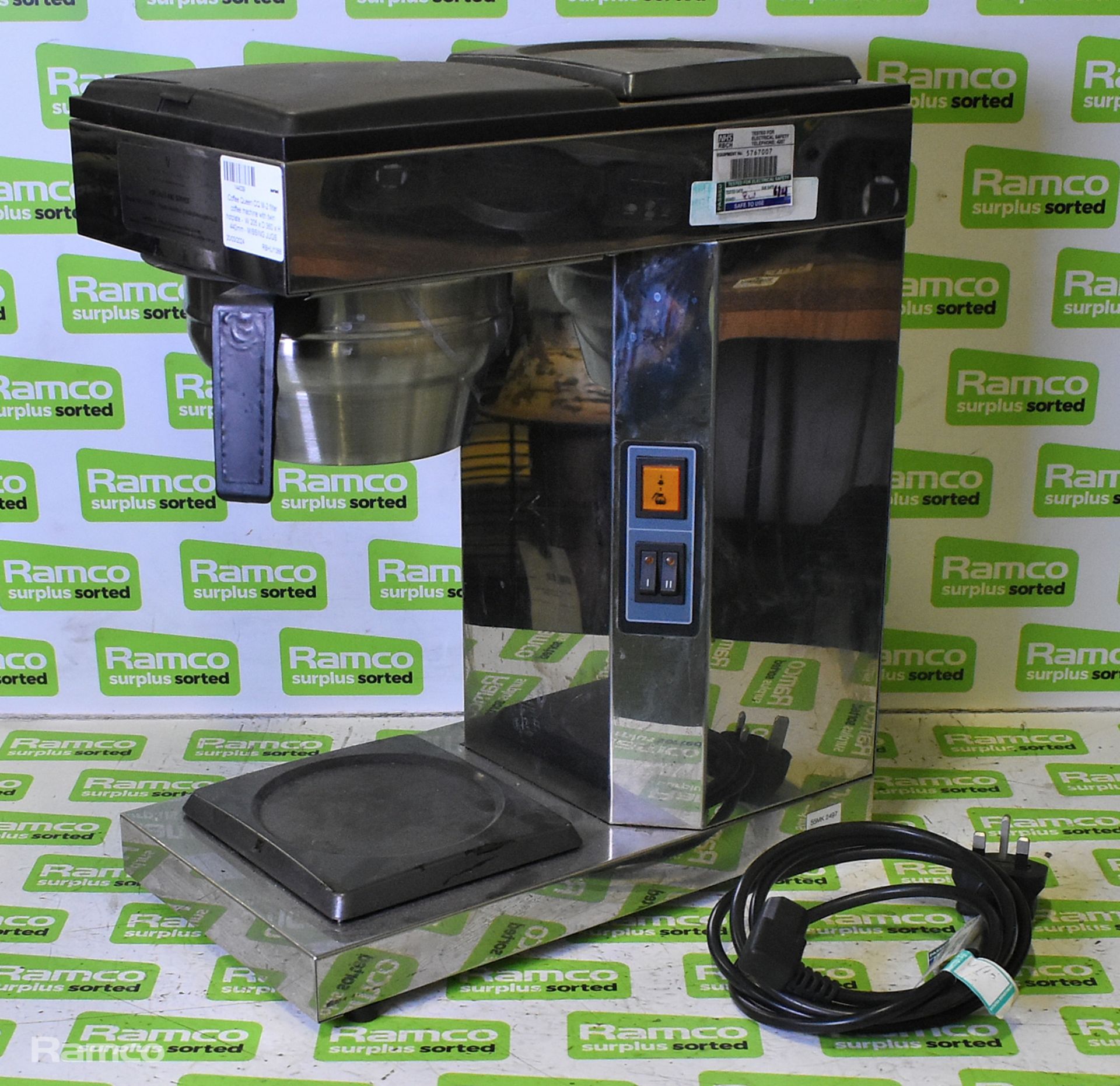 Coffee Queen CQ M-2 filter coffee machine with twin hotplate - W 205 x D 360 x H 440mm