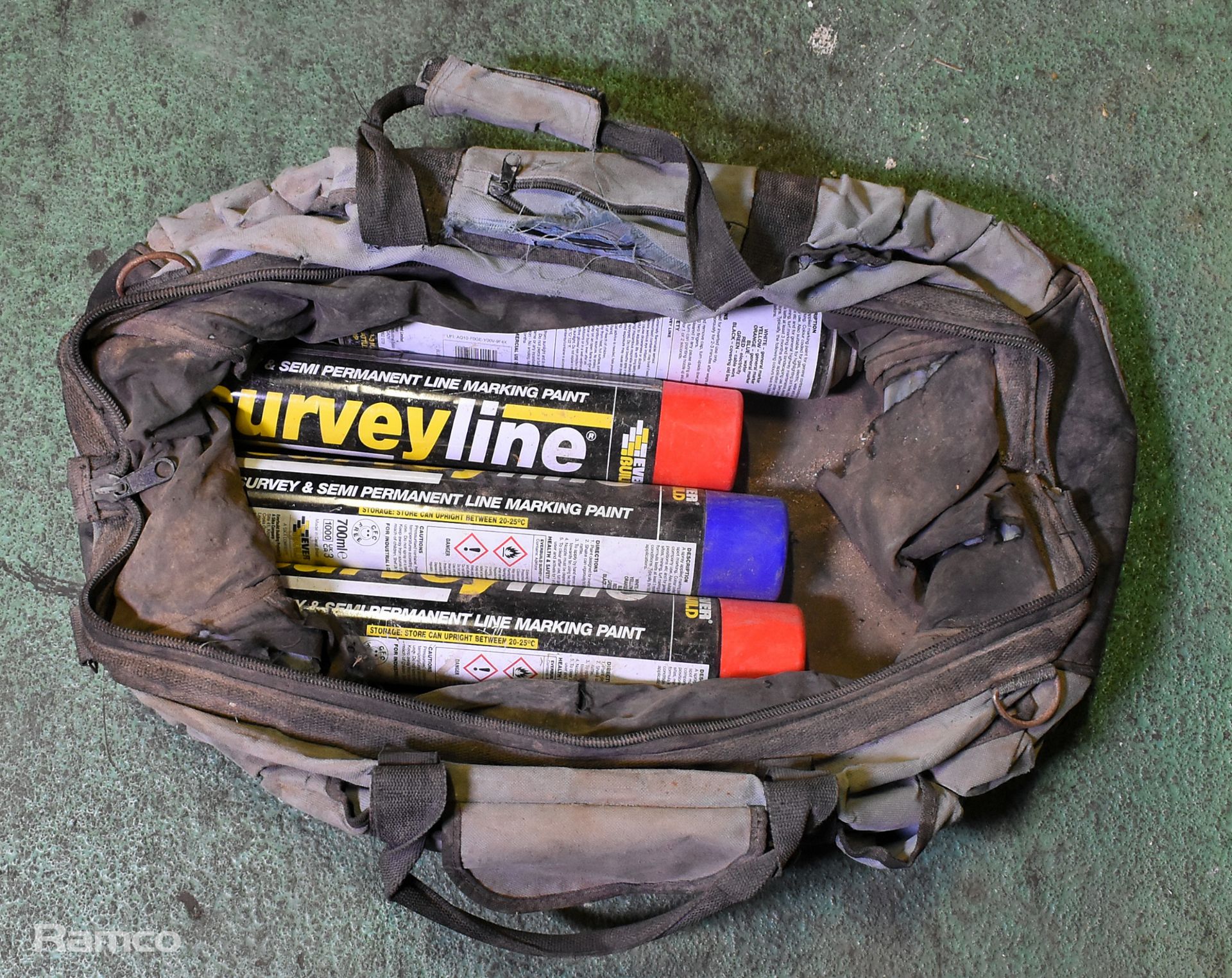 Tool Bag with linespray cans, Irwin Tool Bag, Stanley plastic toolbox, toolbox with tools - Image 3 of 12