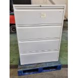 4 drawer filing cabinet - W 900 x D 480 x H 1300mm