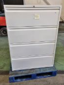 4 drawer filing cabinet - W 900 x D 480 x H 1300mm