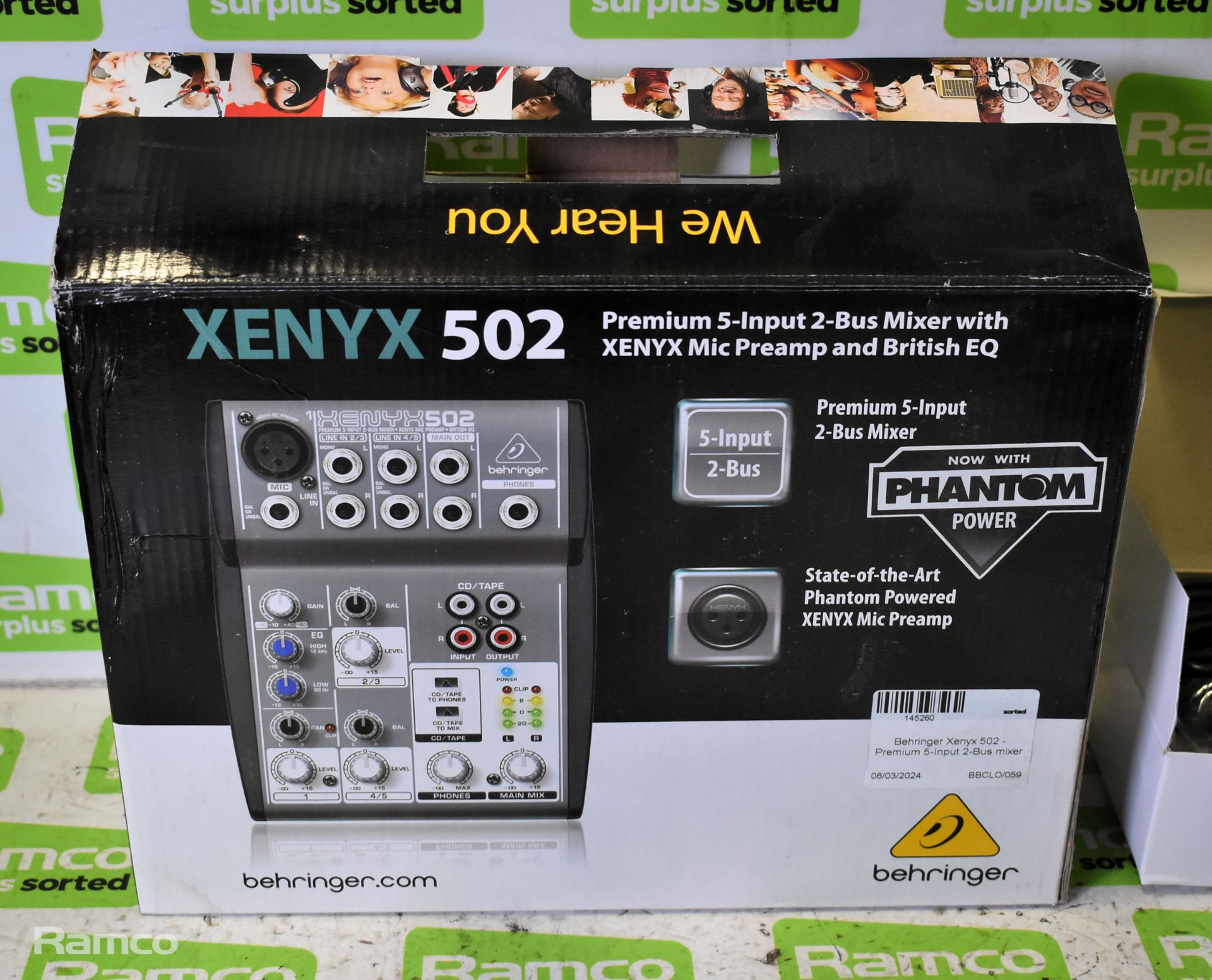 Behringer Xenyx 502 - Premium 5-Input 2-Bus mixer - Image 5 of 8