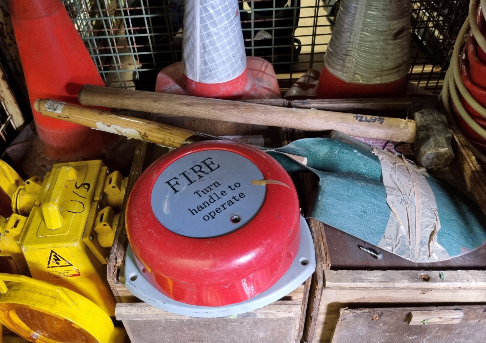 Fire & rescue equipment - fire bells, fire buckets, traffic cones, hazard lights, winder reel - Image 6 of 6