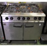 Falcon G3101 stainless steel gas six burner plus oven range - W 900 x D 900 x H 940mm