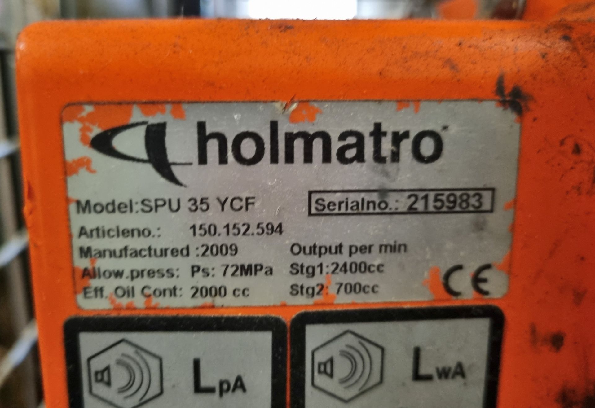 Holmatro SPU 35 YCF diesel pump, Holmatro FTW1800BU hydraulic foot operated pump & more - Image 6 of 8