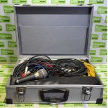 Philips MD600, Shure SM58 and Beyerdynamic TG-X80 microphones with cables in storage case