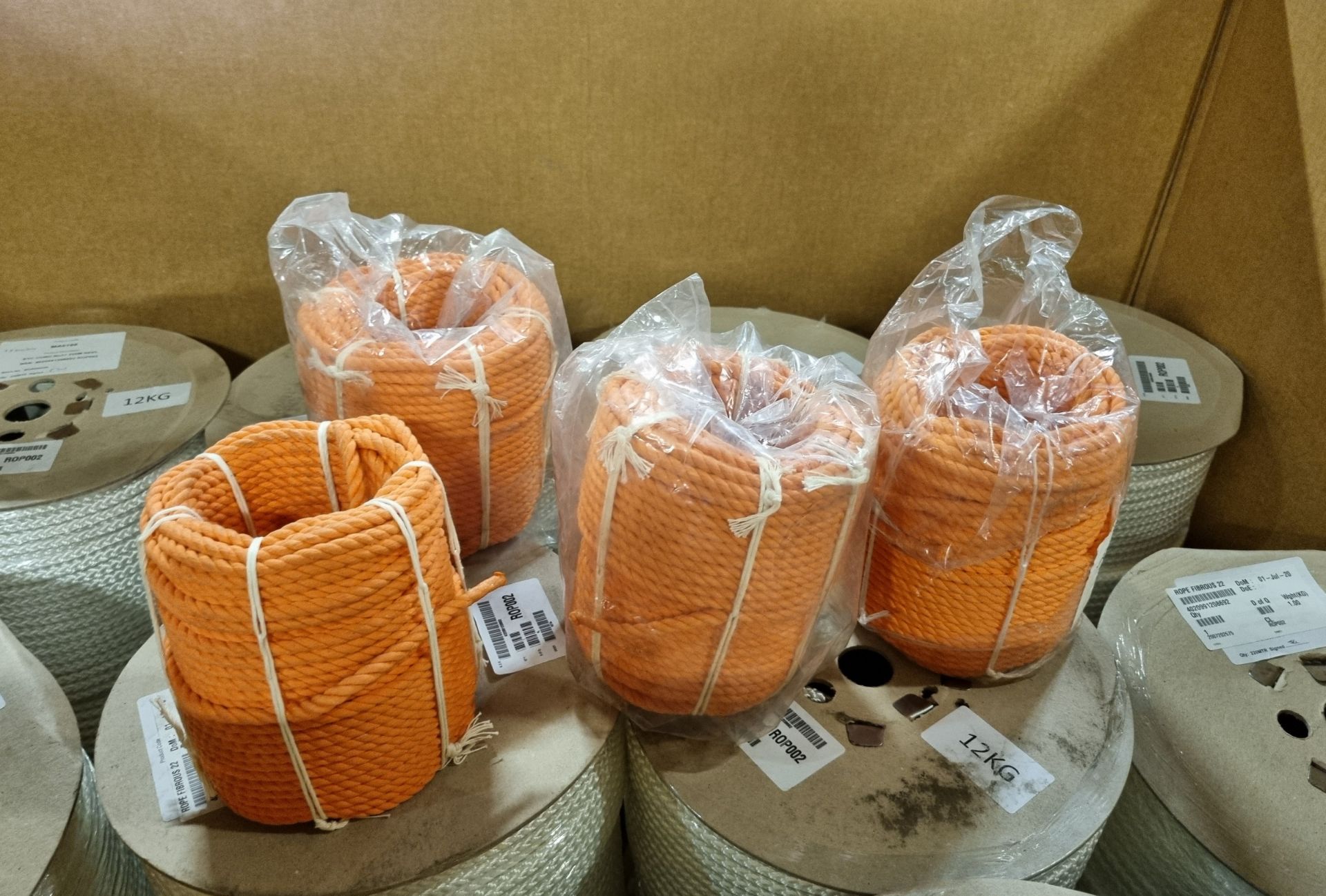 23x reels of white Poly fibrous rope - 22m x 9m, 4x reels of orange buoyant rope - 50 yards - Image 4 of 7