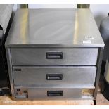 Lincat FWDG stainless steel 2 drawer food warmer - W 620 x D 580 x H 490mm