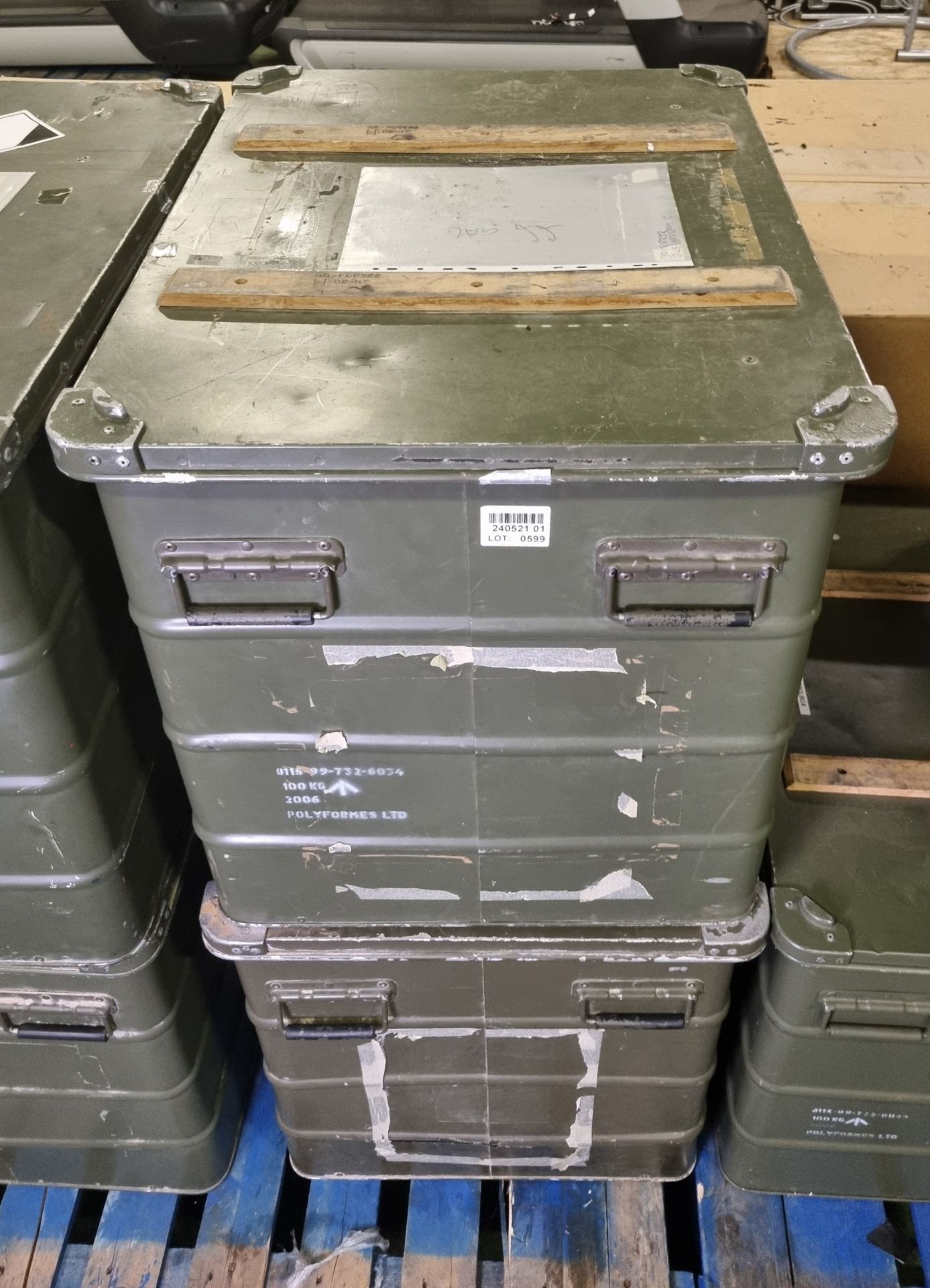 2x Aluminium storage containers - L 790 x W 590 x H 620mm - Image 2 of 4